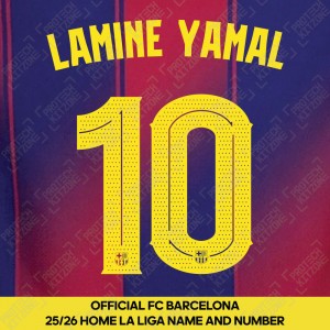 25/26 FC Barcelona LAMINE YAMAL 10番　オーセン Lamine Yamal 10 (Official FC Barcelona 2025/26 Home Name